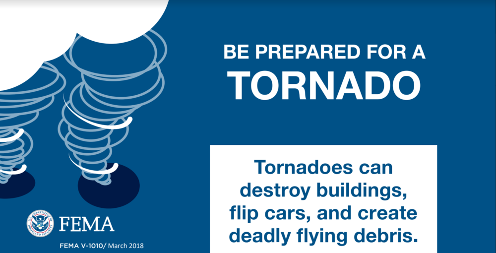 FEMA - Be prepared for a tornado