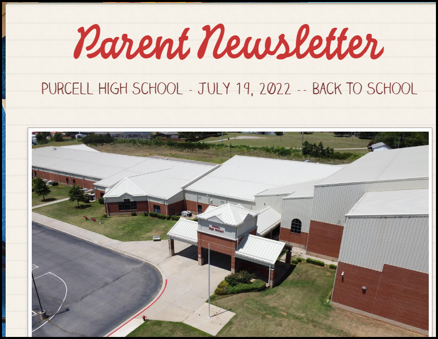 PHS Parent Newsletter 7/19/22